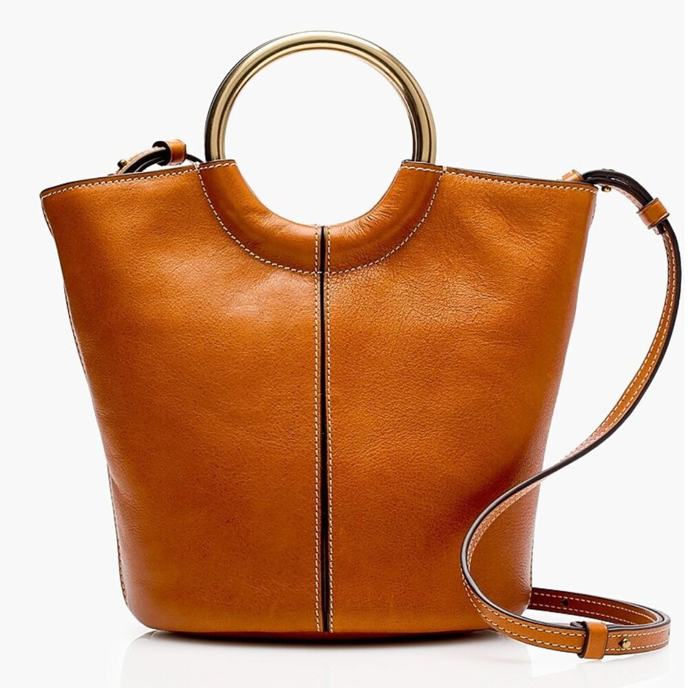 J.Crew 100% Italian Leather Bracelet Bucket Bag